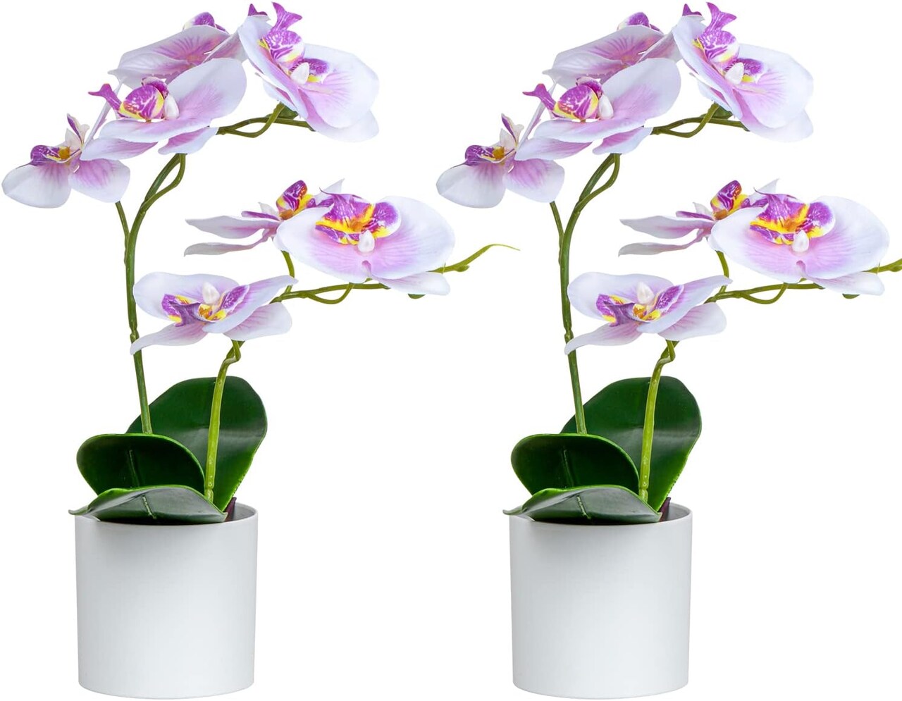 2pcs Artificial Potted Orchids – Lifelike Faux Flowers for Home, Office & Event Décor